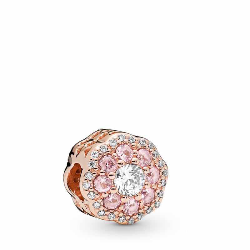 Pandora Australia Pink Sparkle Flower Charm - Pandora Rose™ | VDUSKN231